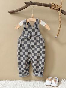 Spring/Autumn Casual Loose Checkerboard Black & White Plaid Corduroy ...