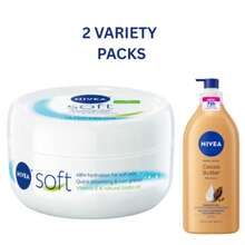 NIVEA Soft Moisturizing Cream & Cocoa Butter Body Lotion 2-Pack, Face, Body & Hand Cream With Jojoba Oil And 72-Hour Moisturizing Body Lotion With Hyaluronic Acid - Moisturizer - View 1