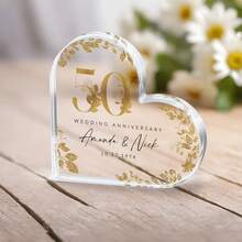 50周年纪念牌匾,金婚纪念礼物,50周年结婚纪念牌匾,送给情侣的最佳个性化礼物,送给妻子或丈夫的理想结婚纪念日礼物,客厅家居装饰,生日礼物,心形亚克力50周年结婚纪念牌匾,送给父母的礼物,结婚纪念日礼物,送给每个人的最佳个性化礼物,客厅家居装饰,2026系列 - F-50週年紀念卡磚 - 查看 11