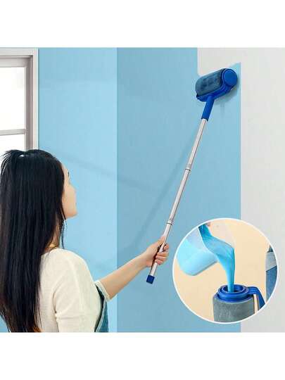 Cọ lăn sơn cầm tay có tay cầm kéo dài, dụng cụ sơn mini đa năng dùng cho tường, đồ nội thất và góc nhà.