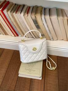 Luxury Niche Rhombus Chain Mini Handbag, New Fashion Women's Bag, Elegant Shoulder & Crossbody Bag - Beige - View 7