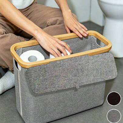 1 giỏ đựng giấy vệ sinh bằng tre - Giỏ đựng giấy vệ sinh - Giỏ đựng đồ dùng phòng tắm cao cấp. Giỏ đựng đồ bằng tre, hộp đựng giấy vệ sinh, hộp đựng phụ kiện phòng tắm - Giá đựng giấy vệ sinh, hộp đựng giấy vệ sinh kín.