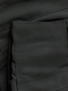 2 Piezas Conjunto Pantalones Cargo Cremallera Rectos Hombre Resistentes al Desgaste por Movimientos Repetidos - humo gris - Ver 2