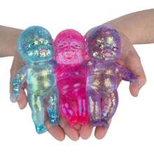Candy Exchange Slow Rebound Glitter Squeeze Toy, Relax, Soft Sensory Decompression Toy, Cute Elastic Collectible Slow Rebound Toy - Màu xanh lam - Xem 2