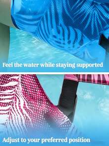 1pc Inflatable Floating Lounger, Unisex, Inflatable Chaise Lounge And Pool Float, Made Of PVC + Oxford Cloth, Suitable For Swimming Pool, Lake, Beach And Backyard Party, Outdoor Water Entertainment, Summer Water Fun, Float Like A Boss, Relax Like A King, Drink, Sunbathe, Float - Perfect For Summer - Multicolor - View 7