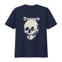 Cursed Skull Print T-Shirt, Unique Punk Rock Style For Bold Fashion Statements, Washed Vintage Streetwear, Breathable And Casual - Back - View 5