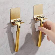 2 Pieces Drill-Free Razor Hook Storage Rack, Bathroom Razor Holder, Bathroom Towel Hook, Bathroom Storage Rack, Convenient Storage Rack For Home Use, Razor Holder For Student Halls, Hooks For Bathrobes In The Bathroom, Kitchen And Bedroom - Multicolor - View 5