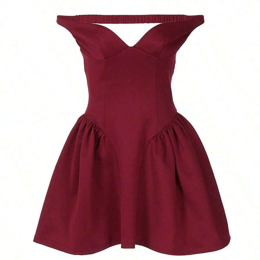Women 2026 Autumn New Low Cut Backless Solid Color Slim Dress Fashion Gown Femalevestidos Elegantes De Mujer ,, Club Outfit Prom Dresses IP2H - 紅色 - 查看 1
