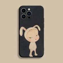 Y-Yoshitomos Art N-Nara Phone Case For IPhone 17,16,15,14,13,12,Pro,Max,Plus,E,SE4,Air,Mini Black Soft Coverkuromi Red Phone Case Anti-Drop Black Phone Case Shockproof Minimalist Funny Phone Case Pink Gifts Phone Accsesories - z1 - Xem 10