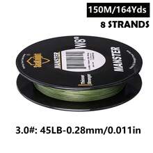 Dây câu SeaKnight 150M MANSTER W8 II 8 sợi bện - Siêu bền, chống mài mòn, không giãn - Độ bền từ 15LB đến 100LB, thích hợp cho cả nước mặn và nước ngọt. - Nhiều màu - Xem 30