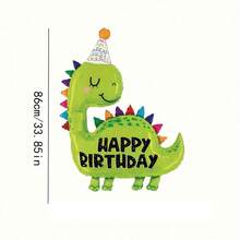 1pc Oversized Cute Cartoon Birthday Hat Dinosaur Foil Balloon, Animal Dinosaur Series Balloon, Holiday Party Birthday Decoration - View 6