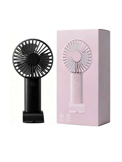 Cute Solid Color Elegant Clover USB Rechargeable Electric Fan With 300mAh Battery And 2W Power Output. Comes With Stand, Can Be Used As Phone/Tablet Holder. Suitable For Outdoor Activities, Beach, Office, School And Home, Bringing Coolness To Girls.
