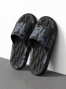 Plus Size 48-49 Men's Summer Slippers, Personalized Cloud-Shaped Cushioned Unisex Casual Sandals, Suitable For Beach, Shower, Vacation - Black - View 13