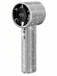 Luxury Full Diamond Portable Mini Handheld Fan, USB-C Rechargeable Turbo Fan, Adjustable Wind Speed Quiet Fan, Summer Gift Box - Multicolor - View 7
