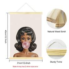 1pc Framed/Unframed Bubblegum Doll Chi Canvas Poster Pop Fashion Preppy Wall Art Print Girly Room Aesthetic Decor Minimalist Stylish Scroll Painting For Dorm,Living Room,Bedroom,Modern Home Decoration - Poster - View 11