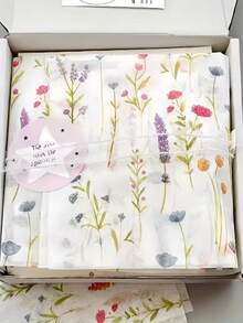 50pcs/20pcs/10pcs Colorful Lavender Printed Wrapping Paper, Floral Wrapping Paper, Art Paper, Gift Box Lining Paper, Tissue Paper, Suitable For Flower Wrapping, Gift Wrapping, Baking Wrapping And DIY Crafts, Perfect For Birthday Parties, Weddings, Team Thank-You Parties And Other Holiday Parties. - Multicolor - View 2