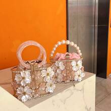 Multifunctional Storage Bags - Circular Handle - Champagne Color - View 2