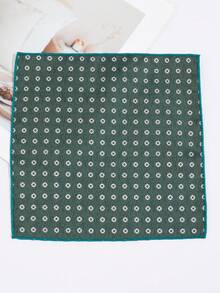 1 pieza Pañuelo de bolsillo cuadrado con estampado de crisantemo para hombres, adecuado para negocios, viajes, fiestas y ocasiones formales para combinar con trajes - Multicolor - Ver 14