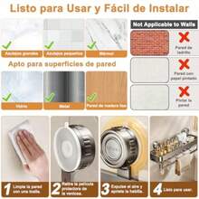 Estanteria Ducha Baño 40cm Organizador Regadera Ducha Acero Carbono de Ventosa Auto-Adhesivo Sin Taladro con 5 Ganchos y 1 Toallero Repisa de Baño Colgante Pared para Hogar Cocina Fácil de Instalar 7592745393698 - como en la imagen - Ver 6
