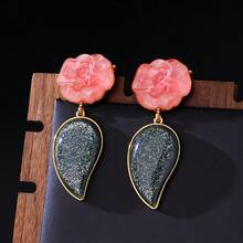 一对优雅复古法式3D立体花叶耳环，独特艺术时尚耳环，适合日常佩戴、主题派对、晚宴和正式礼服，是馈赠佳品。 - 花葉耳墜 - 查看 9