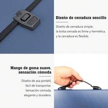 Archivador expandible , organizador de archivos de 13 bolsillos, carpeta plegable expandible para facturas y recibos, tamaño A4 con tapa (azul) - Gris - Ver 3