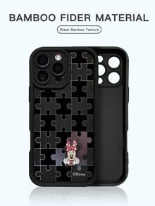 1个全新高强度防摔手机壳，迪士尼授权拼贴米妮黑色图案，独特手机壳，加厚防摔保护套，兼容苹果iPhone 17 Pro Max/Air、16、11/12/13/14 Plus、XR、7/8 Plus、15 Pro Max - 黑色 - 查看 1