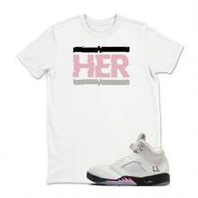 Camisa a juego con las zapatillas Retro 5 rosa suave AJs5 - Camisetas HER, camiseta del 35.º aniversario de AJs 5, camisa unisex a juego con las zapatillas - forma - Ver 1