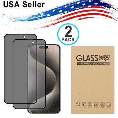 2[PACK]  XR 11 12 13 14 15 PRO MAX PRIVACY TEMPERED GLASS SCREEN PROTECTOR Privacy Protection Full Screen Tempered Glass Protector Protect Compatible With  With Black Edge Silk Screen Anti Peeping Full Screen Phone Protective Film Compatible With 17 16 15 14 13 12 11 Pro Max XR X XS Max Spring Gift