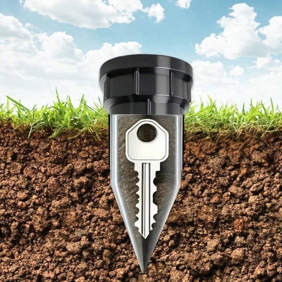 1pc Imitation Irrigation Head Hidden Storage Device, All Weather Resistant Outdoor Security Container, Firm Structure For Grass And Soil Placement, Multi-Function Decor & Secret Organizer For Backyard, Garden And Residential Outdoor Areas - Multiple Styles - View 1