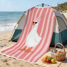 1pc Super Soft Funny Duck Pattern Beach Towel, Suitable For Beach, Pool Party, Vacation - Beach & Pool Accessories - Style5 - View 8