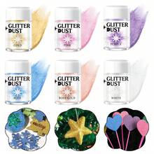 Edible Glimmer Glitter Powder Metallic Shiny Luster Dust Sparkling Decorative Sprinkles Multipurpose Culinary Decor Powder For Baking Cake Candy Chocolate Ice Cream Dessert Pastry Ornament - Multicolor - View 1