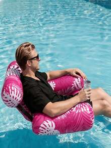1pc Inflatable Floating Lounger, Unisex, Inflatable Chaise Lounge And Pool Float, Made Of PVC + Oxford Cloth, Suitable For Swimming Pool, Lake, Beach And Backyard Party, Outdoor Water Entertainment, Summer Water Fun, Float Like A Boss, Relax Like A King, Drink, Sunbathe, Float - Perfect For Summer - Multicolor - View 12