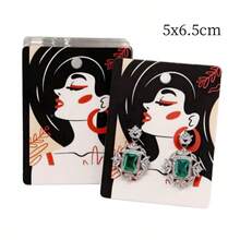 50张卡片，尺寸5x6.5厘米，新款精美女孩项链耳环纸板首饰展示卡 - 5x6.5cm new beautiful girl necklace earrings card - 查看 32
