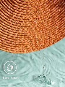 15-Inch Orange PP Handwoven Placemat, Round Woven Dining Table Mat, Heat-Resistant Pad, Decorative Mat, Best Seller, Multi-Color Options, Tablecloth, Wrinkle-Resistant Dining Table Mat, Suitable For Birthday, Christmas, Housewarming, Celebration Banquet, Holiday Party, Family Gathering And Other Occasions - Orange - View 3