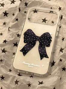 Black Luxury Foil Rhinestone Butterfly Phone Case Compatible With Iphone 17 Pro Max, 17 New, 16 PM, Cute 16 Pro, Korean Style 17 Pro Anti-Drop Full Coverage Phone Case - White - View 5