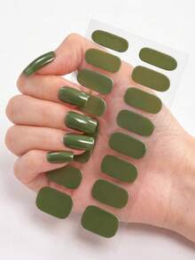 Set de 5 pegatinas de arte de uñas impermeables de colores dopamina de cobertura total para el verano, tiras de esmalte de uñas de unicolor vibrante, adecuado como regalo de arte de uñas para mujeres, apto para todas las uñas de mujer - Multicolor - Ver 8