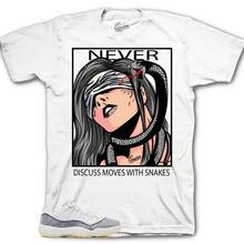 Camisa a juego con el modelo retro 11 Year Of The Snake AJs11 - Never Discuss Sneaker Tees - forma - Ver 1