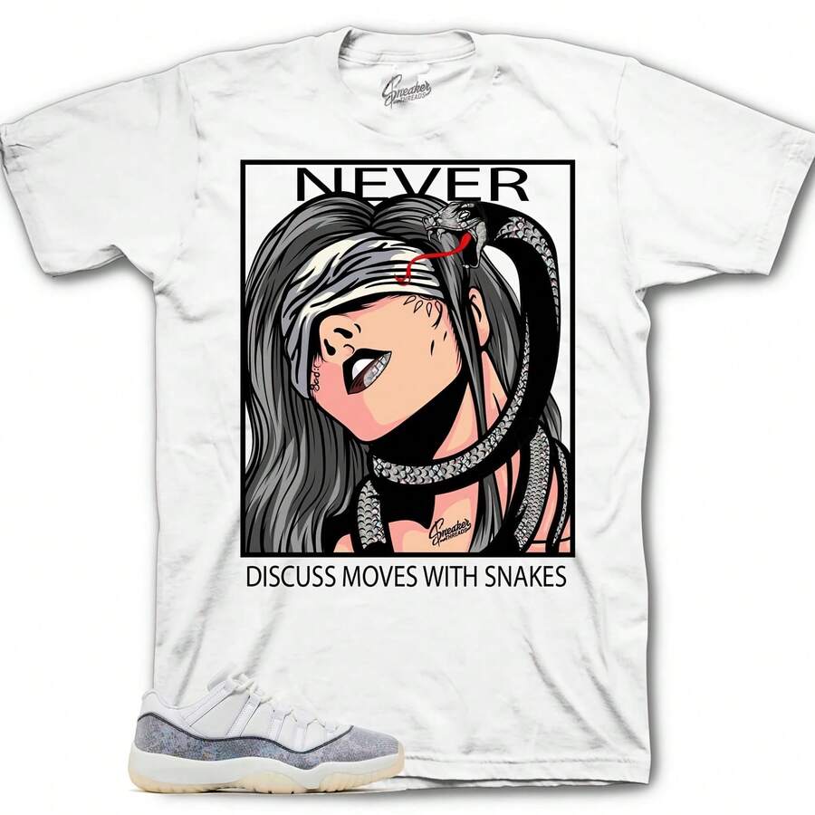 Camisa a juego con el modelo retro 11 Year Of The Snake AJs11 - Never Discuss Sneaker Tees - forma - Ver 1