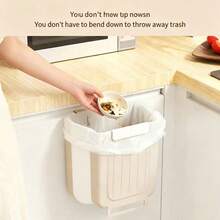 1 pieza Cubo de basura plegable para la cocina, papelera colgante de gabinete, cubo de basura de gran capacidad y grosor sin necesidad de agacharse - A - Ver 11