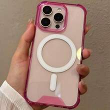 Casing Ponsel Transparan Mewah Tahan Guncangan dengan Pengisian Daya Nirkabel dan Bingkai Magnetik untuk iPhone 17/11/12/13/14/15/16 Pro Max Plus/17 Air - Bubuk tembus pandang - View 6