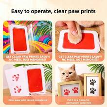 New Pet Paw Print Ink Pad, No-Wash Sticky Ink Pad, Can Be Used As Memorial Stamp, Colorful Ink-Free Paw Print Stamp Pad Set - Contactless Stamp Pad For Cats, Dogs And Small Pets, Easy To Operate - Multicolor - View 5