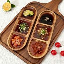 Đĩa/khay đựng nước chấm kiểu Nhật 3 ngăn - Bộ đồ ăn nhiều tầng phù hợp cho tiệc nướng, lẩu, món khai vị, tiệc chiêu đãi và nhà hàng. - Xem 2
