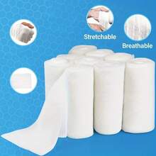 8/18Rolls Elastic Bandage Dressing, Breathable Elastic Care Bandage, Used For Finger, Wrist And Leg Support, Ideal For Sports Protection And Daily Care - White - View 2
