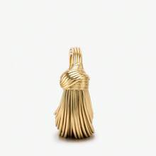Dancing Engine 奢华设计师品牌手工编织女士手拿包，金色，适合婚礼和晚宴 - 金色 - 查看 7