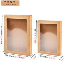 20个牛皮纸相框包装盒，带透明窗口，牛皮纸礼品盒，带PVC贴纸，适用于糖果、饼干、生日贺卡包装，可折叠纸盒，带开口窗口，适用于婚礼、派对、生日和周年纪念日 - 115*25.4*153MM - 查看 2