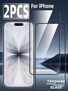 2片装钢化玻璃屏幕保护膜，兼容 17/17e/16/15/14/13/12/11 Pro Max/XR/XS Max/Air/Mini/SE2/SE3/8/7/6 Plus，全屏覆盖，高清高硬度，防刮花，防摔，防指纹，防油污，无白边，无气泡，易于安装，兼容手机壳 - 無色 - 查看 40