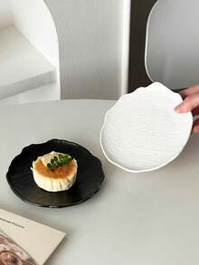 Đĩa nhựa vân đá bất đối xứng, đĩa bánh/tráng miệng/sushi chất lượng cao, bộ đồ ăn phong cách miền Tây sáng tạo. - Nhiều màu - Xem 5