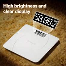 AVXLRQ 179.62 KG Digital Bathroom Scale | High-Precision Weight Scale With LCD High-Definition Display And Temperature Display, Switchable Between KG And Pounds, Ultra Wide Platform - Black - View 4