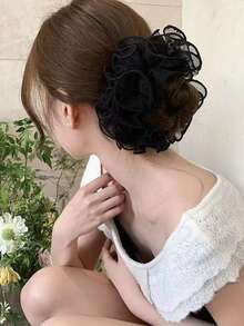 Chouchou minimaliste à pois français pour queue de cheval basse et chignon, élastique à cheveux élégant, accessoire capillaire polyvalent pour tous les jours - Multicolore - Voir 16