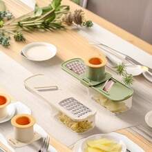 Máy cắt rau củ đa năng 3 trong 1, máy thái và bào bằng thép không gỉ, dụng cụ bào gừng tỏi có bảo vệ tay, dụng cụ cắt nhà bếp gia dụng - Nhiều màu - Xem 3